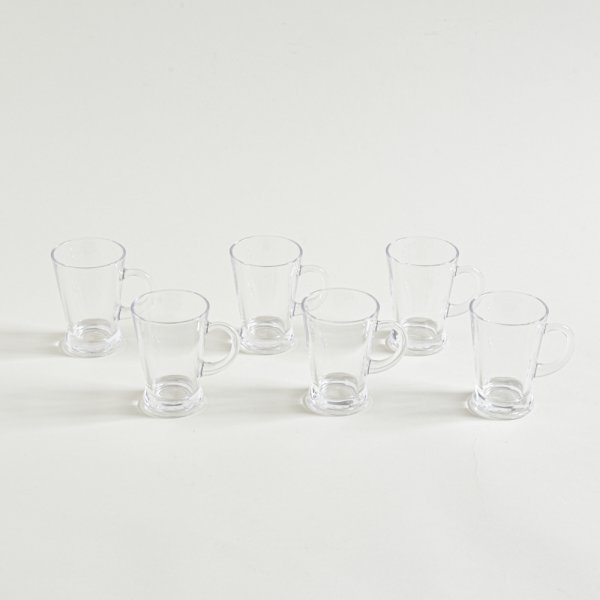 SET X 6 POCILLOS DE CAFÉ CONICO CON BASE 155ML