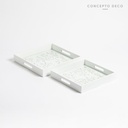 BANDEJA JAIPUIR SET X2 G:30X30 C:26X26CM BLANCO