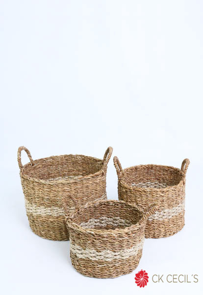 CANASTO SET X 3 25-20-15 CM. / NATURAL WHITE CE60233