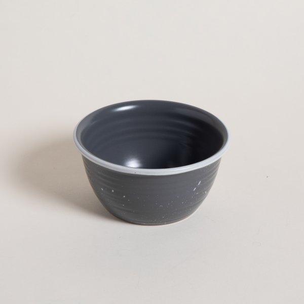 BOWL SET X 6 GRANITO NEGRO CON BORDE BLANCO 16 CM