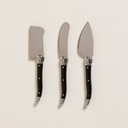 SET X 3 CUCHILLOS PARA QUESO PRAGA NEGRO 16 CM