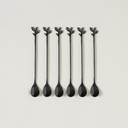 SET X 6 CUCHARAS MILKSHAKE DE ACERO NEGRO STEM  19