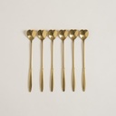 SET X 6 CUCHARAS DE ACERO DORADO DISE—O CORAZON 18