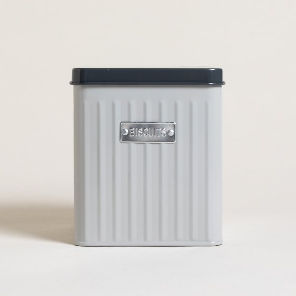 LATA CUADRADA ACANALADA GRIS BISCUITS 14X14X16 CM