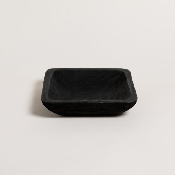 BANDEJA CUADRADA DECO KIRI NEGRO 28X28 CM