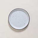 PLATO DE POSTRE SET X 6 GRANITO  CON BORDE GRIS 21 CM 