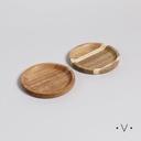 SET X 2 BANDEJITAS REDONDAS DE ACACIA 12 CM VASSA HOME