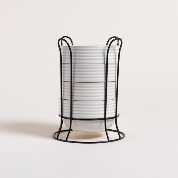 SET X 4 BOWLS LINES EN RACK 450 ML