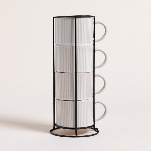 SET X 4 TAZAS GRATED EN RACK 285 ML