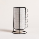 SET X 4 TAZAS CUBES EN RACK 230 ML