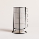 SET X 4 TAZAS SQUARES EN RACK 230 ML