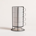 SET X 4 TAZAS GRATED EN RACK 230 ML