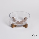 BOWL DE VIDRIO CON BASE DE ACACIA 2,2 L VASSA HOME