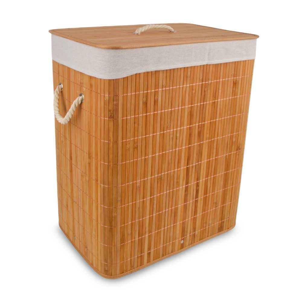 CESTO DE ROPA RECTANGULAR NATURAL 45X30X54CM - BAMBOO 