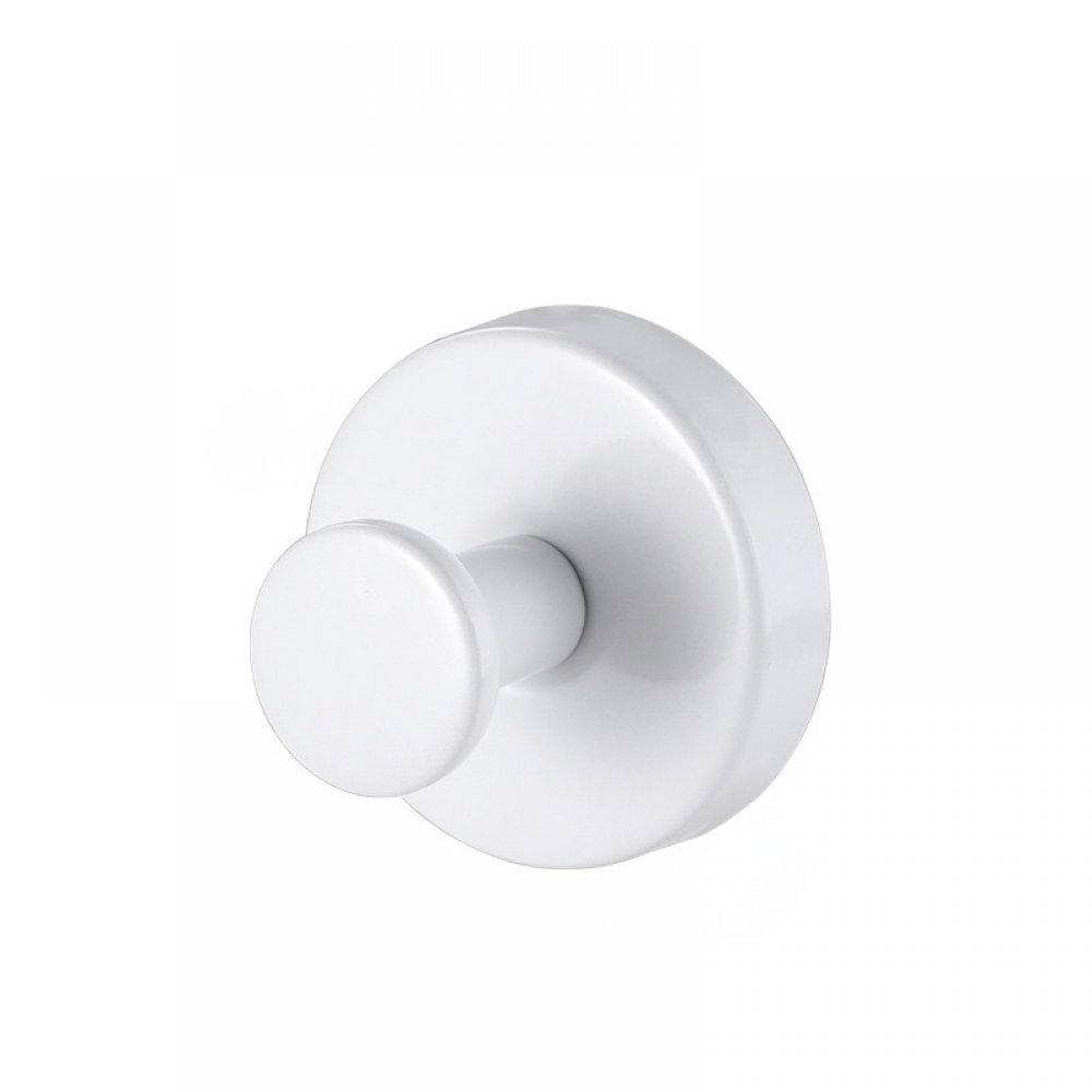 PERCHERO REDONDO BLANCO CON ADHESIVO 8,5X6X7,5CM DE METAL