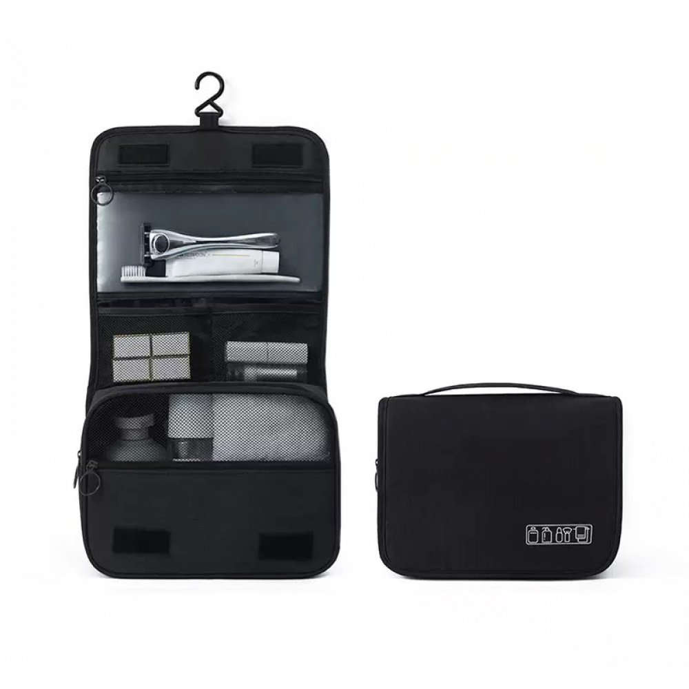 NECESER NEGRO ORGANIZADOR COLGANTE PARA VIAJES 41X23CM TELA