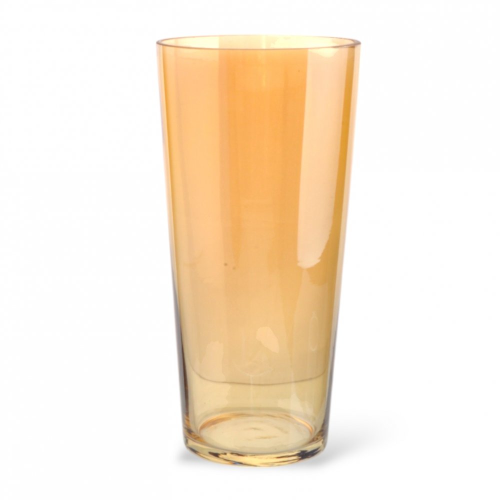 FLORERO CÓNICO DORADO 15X30CM VIDRIO