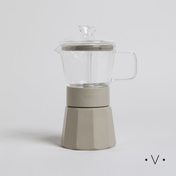CAFETERA TIPO ITALIANA DE BOROSILICATO 240 ML VASSA HOME