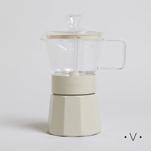 CAFETERA TIPO ITALIANA DE BOROSILICATO 360 ML VASSA HOME