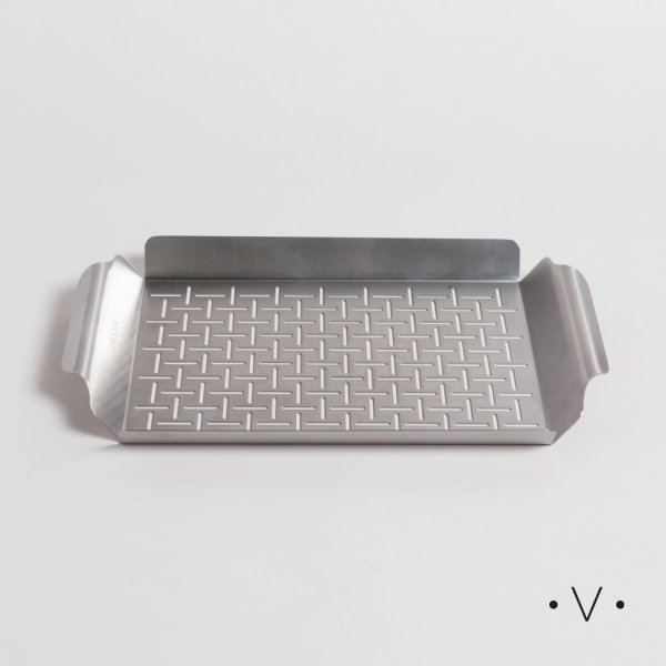 BANDEJA RECTANGULAR PARA PARRILLA DE ACERO INOXIDABLE 39X23 CM  VASSA HOME