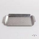 BANDEJA RECTANGULAR PARA PARRILLA DE ACERO INOXIDABLE 39X23 CM  VASSA HOME