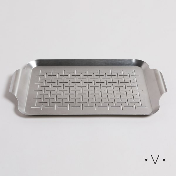BANDEJA PARA PARRILLA DE ACERO INOXIDABLE  RECTANGULAR 43X25 CM VASSA HOME