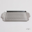 BANDEJA PARA PARRILLA DE ACERO INOXIDABLE  RECTANGULAR 43X25 CM VASSA HOME