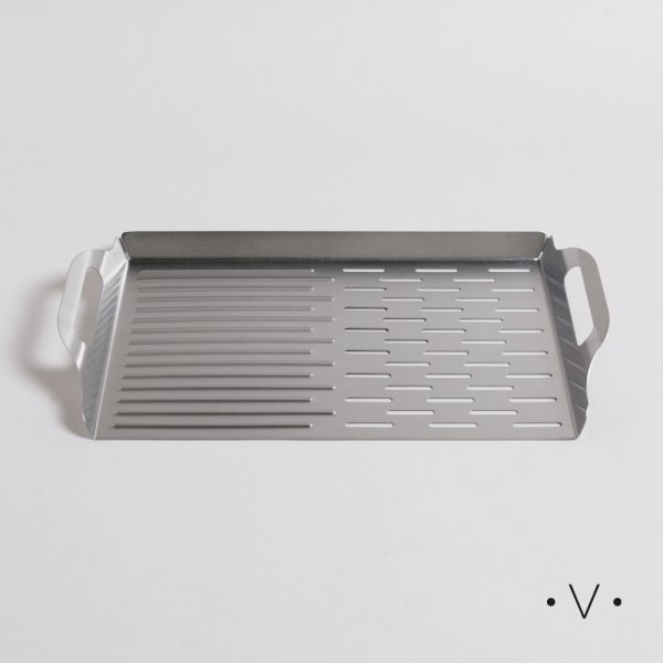 BANDEJA RECTANGULAR PARA PARRILLA DE ACERO INOXIDABLE 40X25 CM VASSA HOME