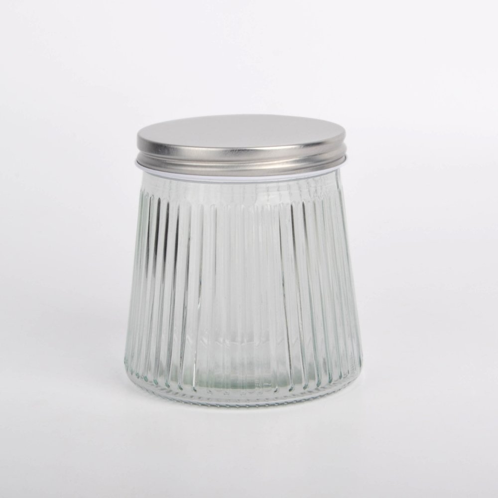 FRASCO DE VIDRIO CONICO RAYADO CON TAPA ACERO 1000ML