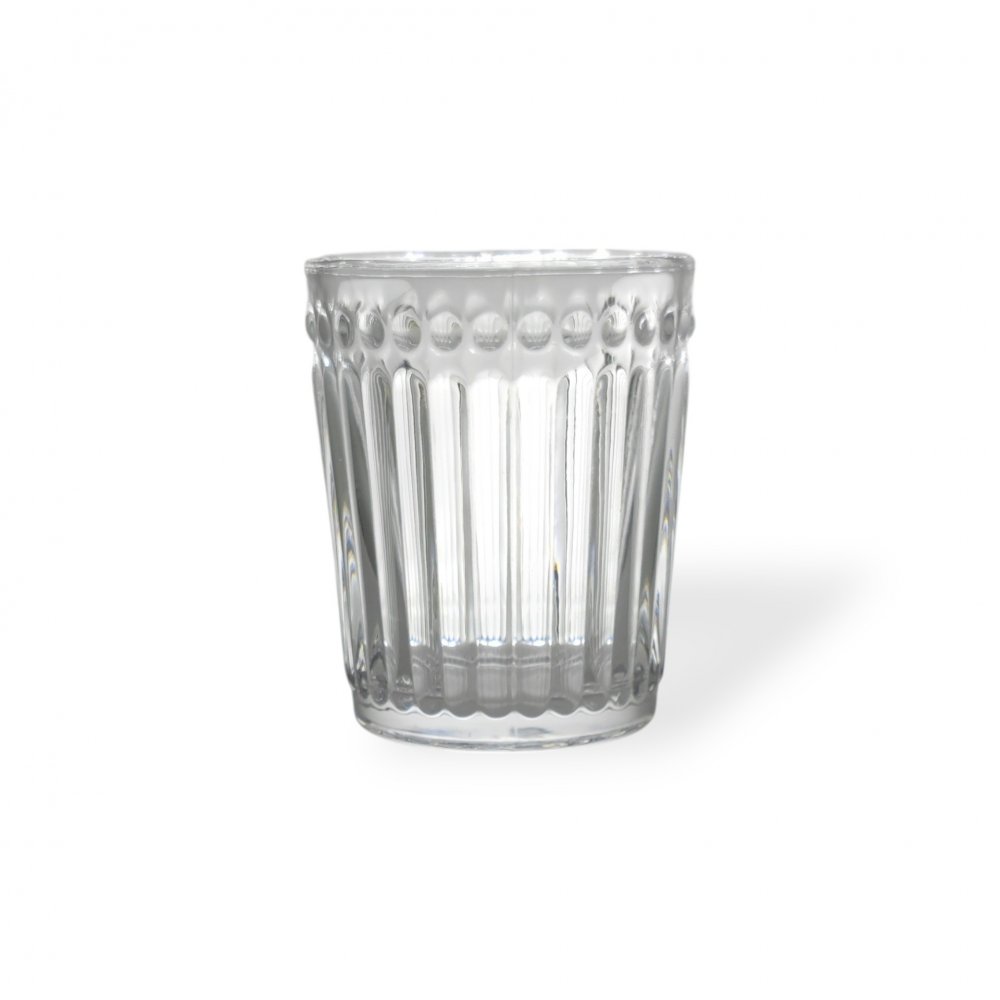 SET X6 VASOS CHICOS RAYADO CON PUNTOS 250ML 8,2X10CM
