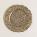 PLATO DE SITIO GREY & GOLD RAYAS 33 CM