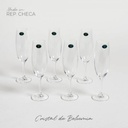 SET X 6 COPAS DE CHAMPAGNE DE CRISTAL DE BOHEMIA S