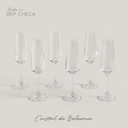 SET X 6 COPAS DE CHAMPAGNE CRISTAL DE BOHEMIA CORV