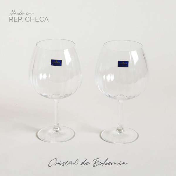 SET X 2 COPAS DE GIN TONIC DE CRISTAL DE BOHEMIA W