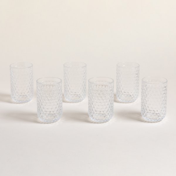 SET X 6 VASOS ALTOS ROMB 350 ML