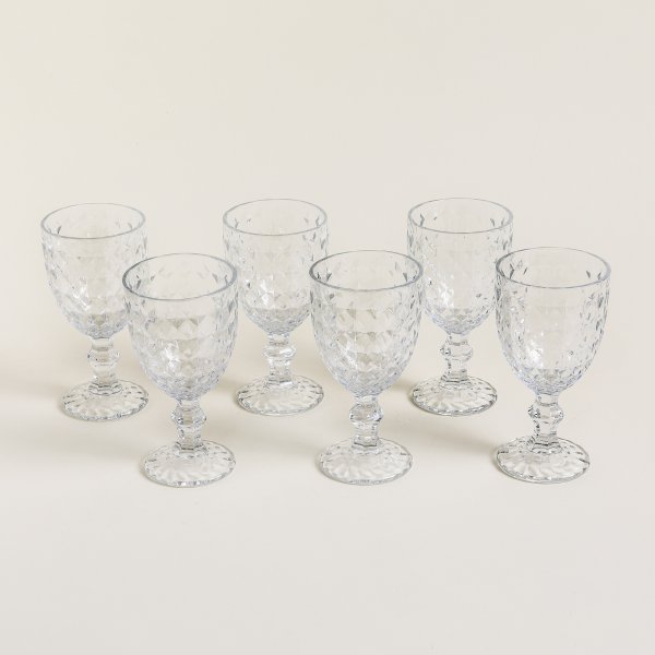 SET X 6 COPAS DE VIDRIO DIAMANTE 350 ML