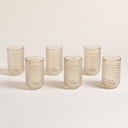 SET X 6 VASOS ALTOS ROMB CHAMPAGNE 350 ML