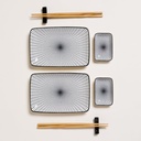 SET DE SUSHI RECTANGULAR PARA 2 KAITO 12X20 CM