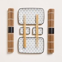 SET DE SUSHI RECTANGULAR PARA 2 GINZA 12X20 CM
