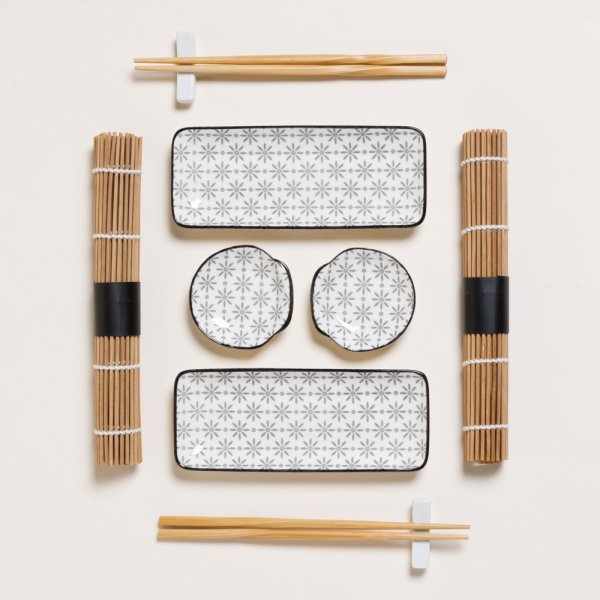 SET DE SUSHI RECTANGULAR PARA 2 GINZA 18,5X7,5 CM