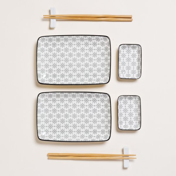 SET DE SUSHI RECTANGULAR PARA 2 GINZA 12X20 CM