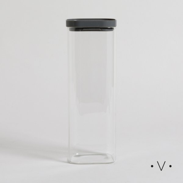 [4113796] FRASCO CUADRADO CON BORDE DE SILICONA 1100 ML VASSA HOME