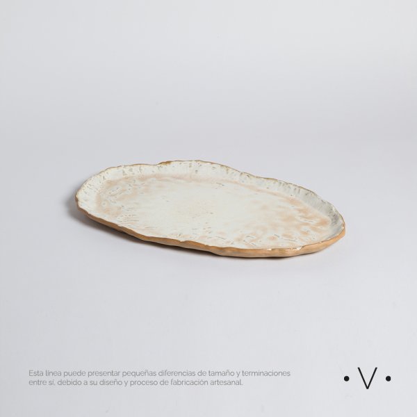 BANDEJA OVAL BADAIN 40X24 CM VASSA HOME