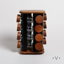 ESPECIERO CUADRADO GIRATORIO X16 FRASCOS 27X16 CM VASSA HOME