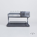 ESCURRIDOR DE PLATOS CON PORTA UTENSILIOS ALUMINIO 45,3X32 VASSA HOME