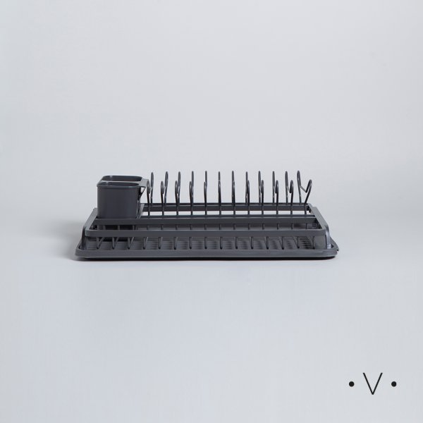 [4113872] ESCURRIDOR DE PLATOS CON PORTA UTENSILIOS 44X31 ALUMINIO CM VASSA HOME