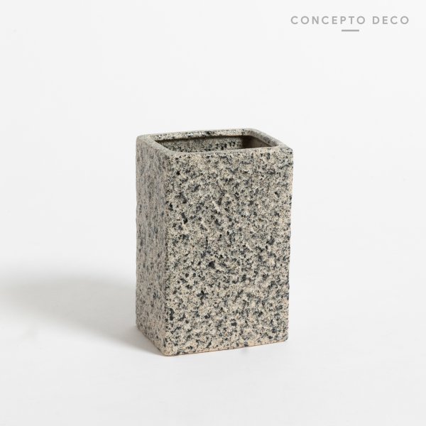 PORTACEPILLO GRANITO CUADRADO GRIS 11CM