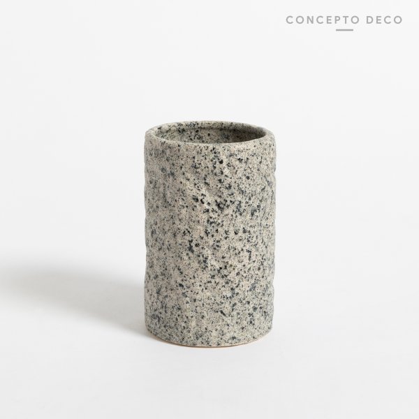 PORTACEPILLO GRANITO REDONDO GRIS 11CM