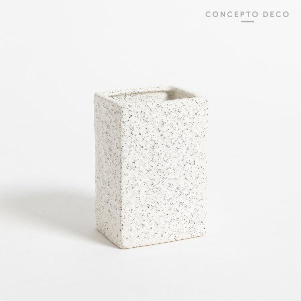 PORTACEPILLO GRANITO CUADRADO BLANCO 11CM