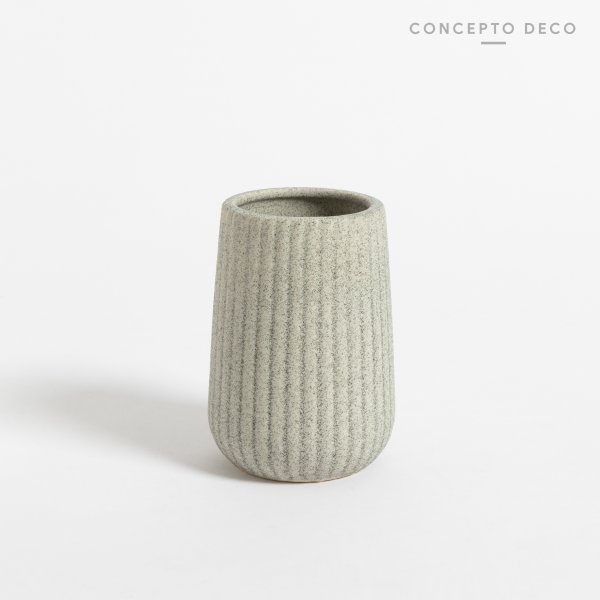 PORTACEPILLO GRANITO RELIEVE GRIS 11CM